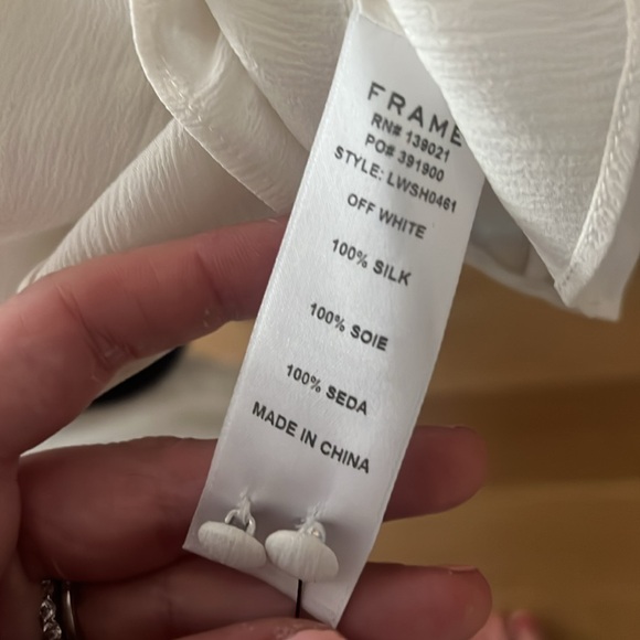 Off white Frame silk blouse with ruffles - Picture 7 of 7